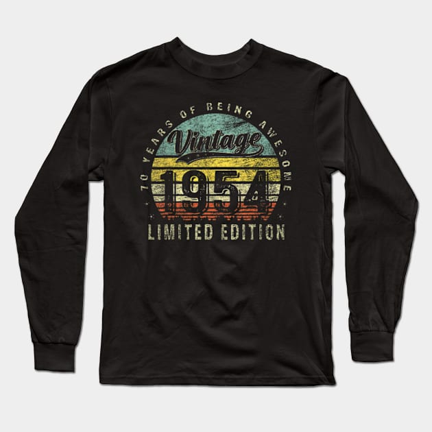 70 Year Old Vintage 1954 Limited Edition 70th Birthday Long Sleeve T-Shirt by Cristian Torres